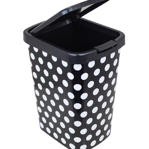 Lixeira 9l clik poa preto