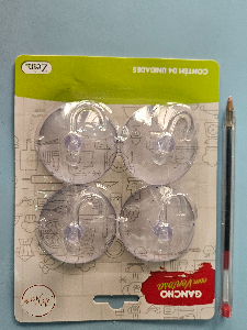 Ventosa c/Gancho 5 cm c/4 pçs